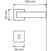 Linea Cali Duna glänzend verchromtes quadratisches Rosetten Türknauf Set 1410 RB 019 CR