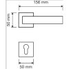 Linea Cali Duna glänzend verchromtes quadratisches Rosetten Türknauf Set 1410 RB 019 CR