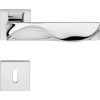 Linea Cali Duna bright chrome flat square rosette handle set 1410 024 CR