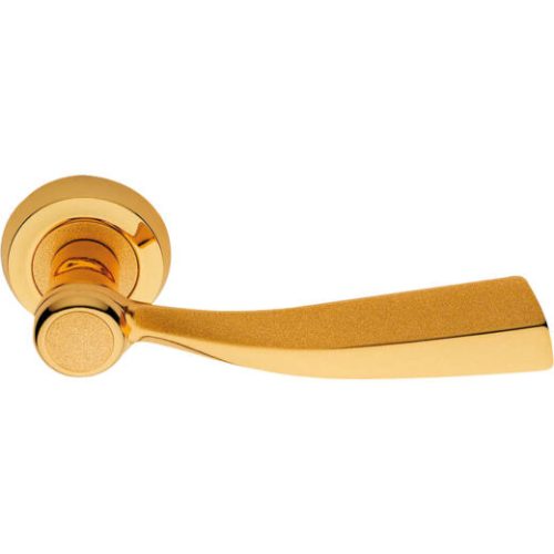 Linea Cali Elika bright gold / satin gold round rosette handle set 990 108 OM