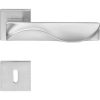 Linea Cali Duna matte chrome flat square rosette handle set 1410 024 CS