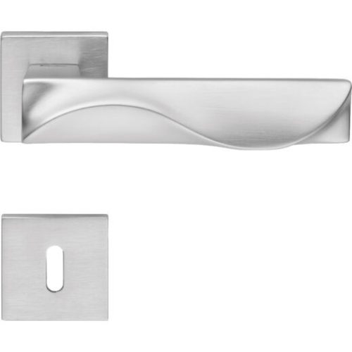 Linea Cali Duna matte chrome flat square rosette handle set 1410 024 CS