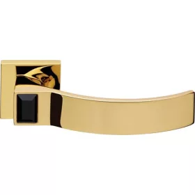   Linea Cali Elios Set mâner rozetă pătrată aurit cu cristal negru jet 1343 RB 0