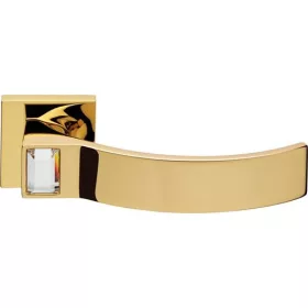   Linea Cali Elios Set de mânere cu rozetă pătrată cu cristal aurit 1340 RB 019 OZ