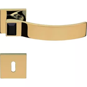   Linea Cali Elios Set mâner pentru rozetă pătrată plat aurit cu cristal negru jet 134