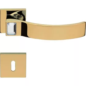   Linea Cali Elios Set de mânere cu rozetă pătrată plat aurit cu cristal 1340 RB 024 OZ