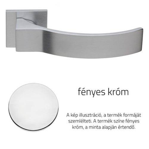 Linea Cali Elios bright chrome flat square rosette handle set 1341 RB 024 CR