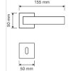 Linea Cali Elios glänzend verchromtes flaches quadratisches Rosetten Türknauf Set 1341 RB 024 CR