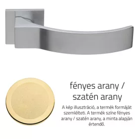   Linea Cali Elios auriu strălucitor / auriu satinat set de mânere rozetă pătrată plată 1341 RB 024 OM