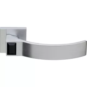   Linea Cali Elios Crystal set mâner rozetă pătrată crom mat cu cristal negru jet 1343 RB 01