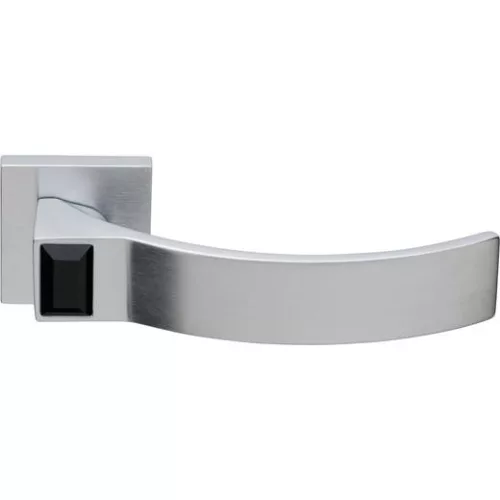 Linea Cali Elios Crystal set mâner rozetă pătrată crom mat cu cristal negru jet 1343 RB 01