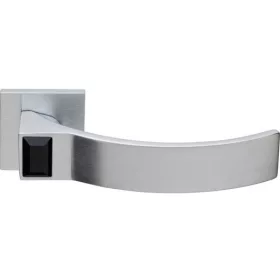   Linea Cali Elios Crystal set de mânere rozetă pătrată plat crom mat cu cristal negru jet 1343