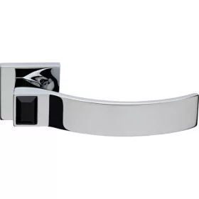   Linea Cali Elios Crystal set de mânere rozetă pătrată crom strălucitor cu cristal negru jet 1343 RB