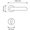 Linea Cali Elle Glanzkupfer / satiniertes Kupfer Runde Rosetten Türknauf set 1050 RB 102 OT