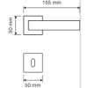 Linea Cali Elios glänzend verchromtes quadratisches Rosetten Türknauf Set 1341 RB 019 CR