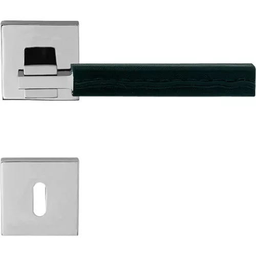 Linea Cali Elle-Pelle set de mânere rozetă pătrată crom mat 1051 RB 019 CS