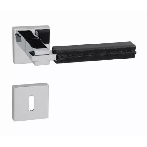 Linea Cali Elle-Pelle set de mânere rozetă pătrată crom strălucitor 1051 RB 019 CR