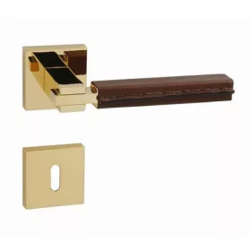   Linea Cali Elle-Pelle set de mânere rozetă pătrată auriu strălucitor 1051 RB 019 OL
