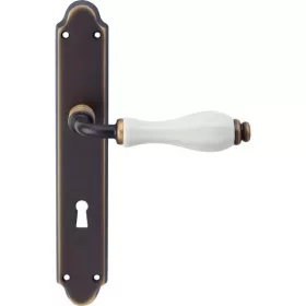   Linea Cali Erica set mâner bronz mat / porțelan alb ecranat 1295 PL BM