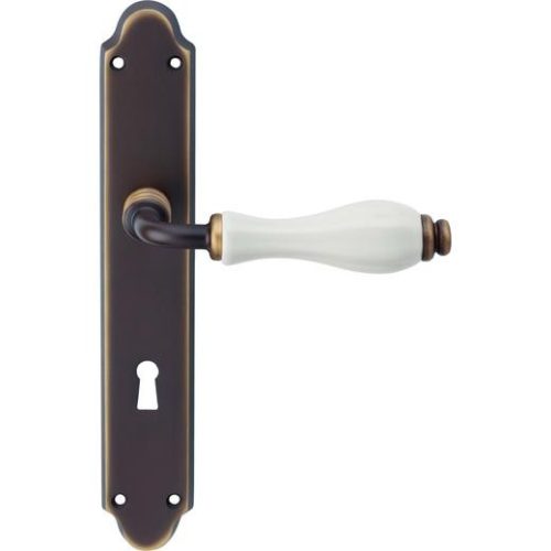 Linea Cali Erica set mâner bronz mat / porțelan alb ecranat 1295 PL BM