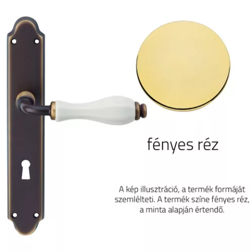 Linea Cali Erica set de mânere din alamă strălucitoare / porțelan alb ecranat 1295 PL OL