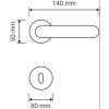 Linea Cali Erica glänzendes Kupfer /Elfenbein Porzellan Set mit Runden Rosetten Türknaufen 1296 RB 103 O