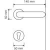 Linea Cali Erica glänzendes Kupfer /Elfenbein Porzellan Set mit Runden Rosetten Türknaufen 1296 RB 103 O