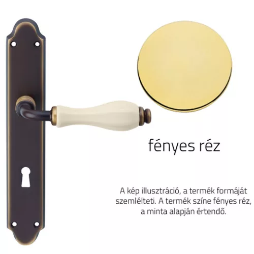 Linea Cali Erica set de mânere din alamă strălucitoare/portelan colorat fildeș ecranat 1296 PL OL