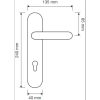 Linea Cali Erica glänzendes Kupfer /Elfenbein Porzellan Türknauf set Schild 1296 PL OL