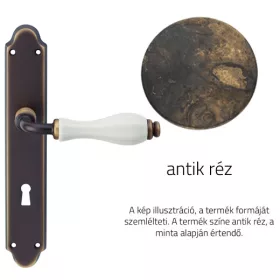   Linea Cali Erica set de manere din alama antica / portelan alb ecranat 1295 PL AN