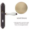 Zestaw uchwytów Linea Cali Erica ze szczotkowanego brązu i białej porcelany Tarcza 1295 PL OG