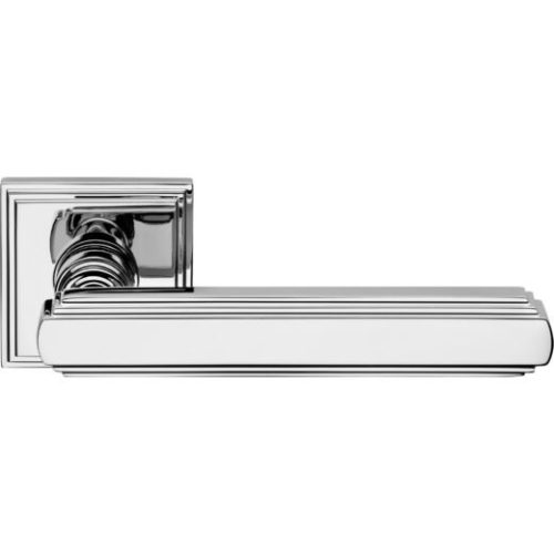 Linea Cali Glamor bright chrome square rosette handle set 1555 RO 016 CR