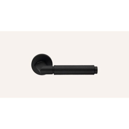 Linea Cali Grip Pelle matte black round rosette handle set RB 023