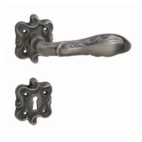 Set de mânere cu rozetă pătrată, gri antic, Linea Cali Liberty 1160 RB 091 TM TM
