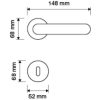 Linea Cali Liberty Antiquitätgraues quadratisches Rosetten Türknauf Set 1160 RB 091 TM TM