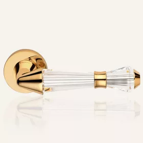   Set de mânere cu Rozetă rotundă Linea Cali Luce aurit 1445 RB 025 OZ