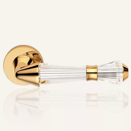 Set de mânere cu Rozetă rotundă Linea Cali Luce aurit 1445 RB 025 OZ