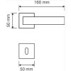 Linea Cali Rombo glänzend verchromtes quadratisches Rosetten Türknauf Set 1420 RB 019 CR