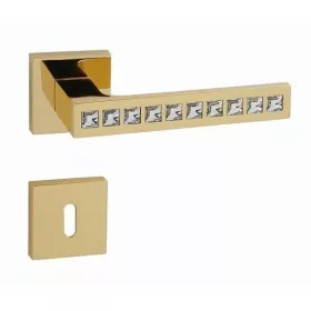   Set de mânere pentru rozetă pătrată Linea Cali Reflex cromat mat 1215 RB 019 OC