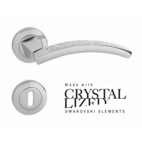  Linea Cali Profilo Mesh Crystal, crom strălucitor, set de mânere rotunde pentru rozetă 1041 RB 019 CR
