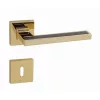 Set de mânere cu rozetă pătrată aurit Linea Cali Sintesi Wengé 1304 RB 019 OZ