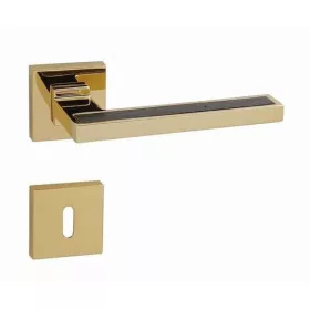  Set de mânere cu rozetă pătrată aurit Linea Cali Sintesi Wengé 1304 RB 019 OZ