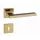 Set de mânere cu rozetă pătrată aurit Linea Cali Sintesi Wengé 1304 RB 019 OZ