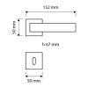 Linea Cali Turbo Zincral mattweißes quadratisches Rosetten Türknauf Set 470 RO 088 MW