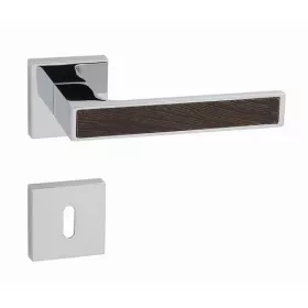   Linea Cali Zen Wengé set de mânere rozetă pătrată crom strălucitor 1158 RB 019 CR