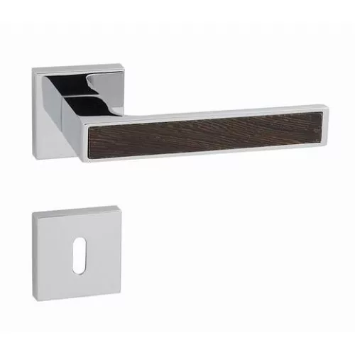 Linea Cali Zen Wengé set de mânere rozetă pătrată crom strălucitor 1158 RB 019 CR