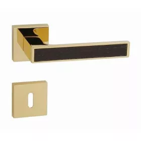   Set de mânere cu rozetă pătrată aurit Linea Cali Zen Wengé 1158 RB 019 OZ