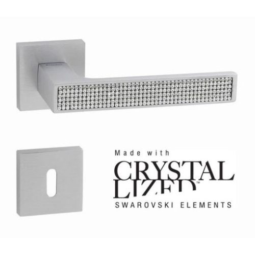 Linea Cali Zen Mesh matte chrome square rosette handle set 1157 RB 019 CS