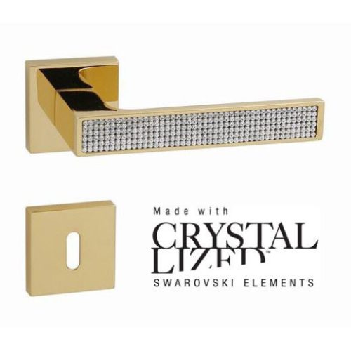 Linea Cali Zen Mesh gilded square rosette handle set 1157 RB 019 OZ