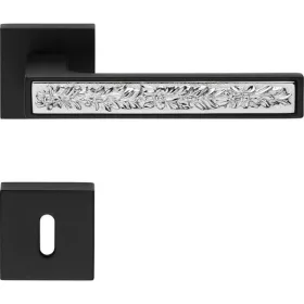   Linea Cali Zen Fusion negru mat - set de mânere rozetă pătrată crom strălucitor 1585 RB 019 CE